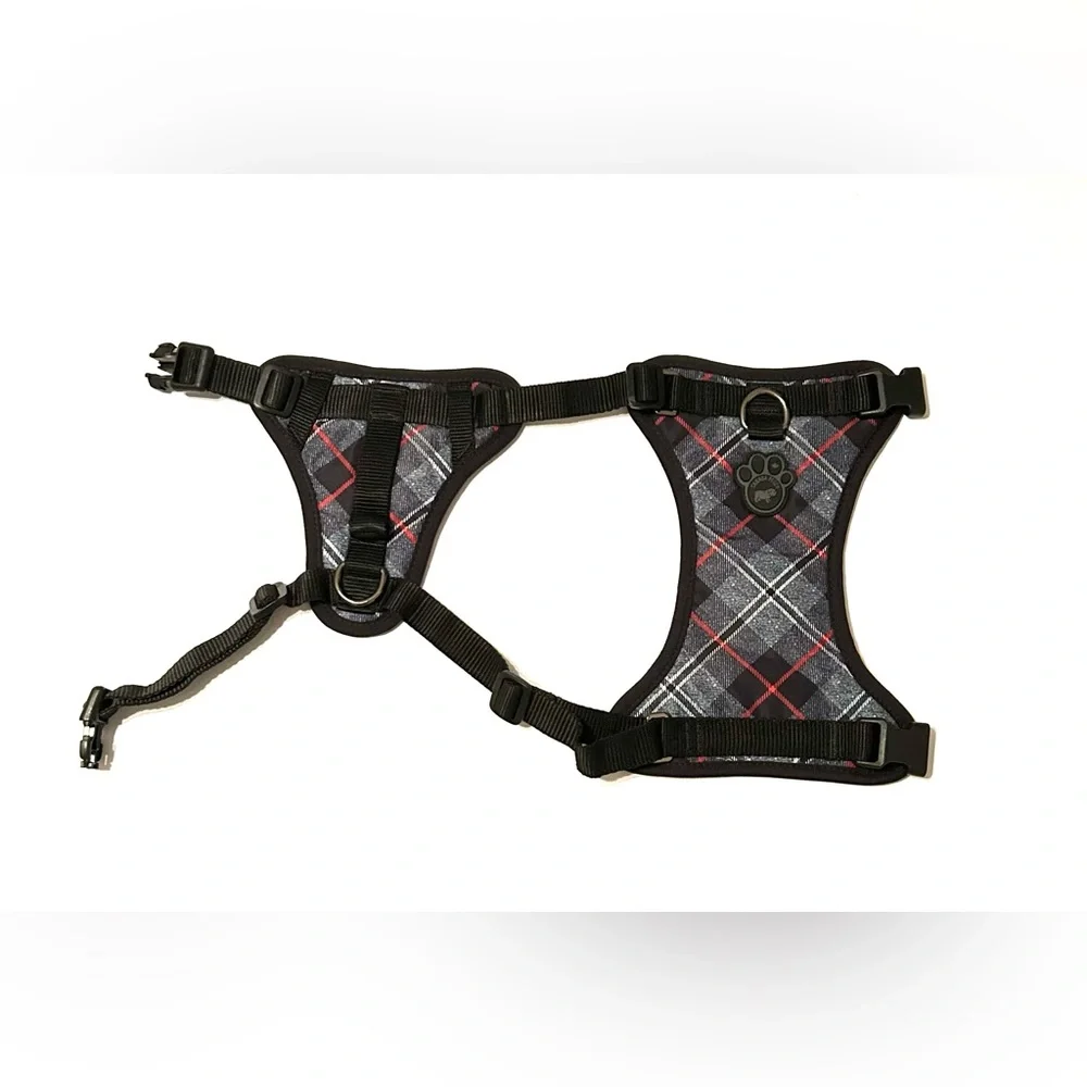 Canada Pooch Everything Plaid Dog Durable Dog Harness - Black, Gray, and Red